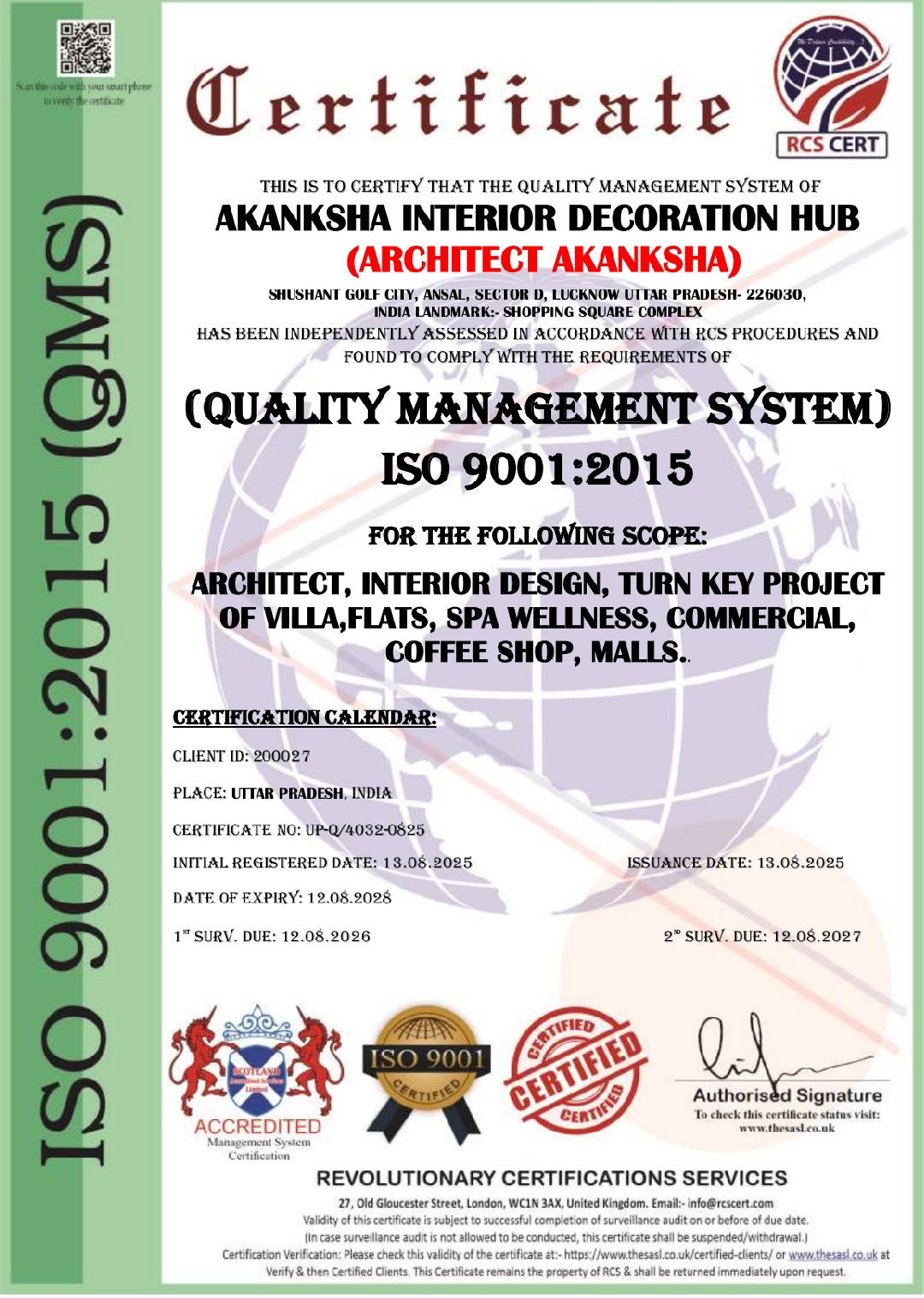 ISO 9001:2015 Certificate